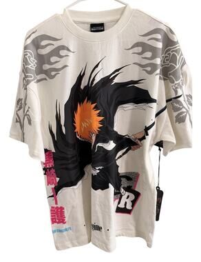 NWT Civil Regime Bleach Ichigo Kurosaki Roses From Concrete Oversized Tee Sz M
